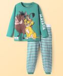 Pine Kids Disney Single Jersey Knit Full Sleeves Night Suit with Lion King Graphics - Green